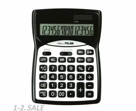 753214 - Калькулятор настольный Milan 152016BL, 16 разр, чёр-бел, блистер 1095847 (3)