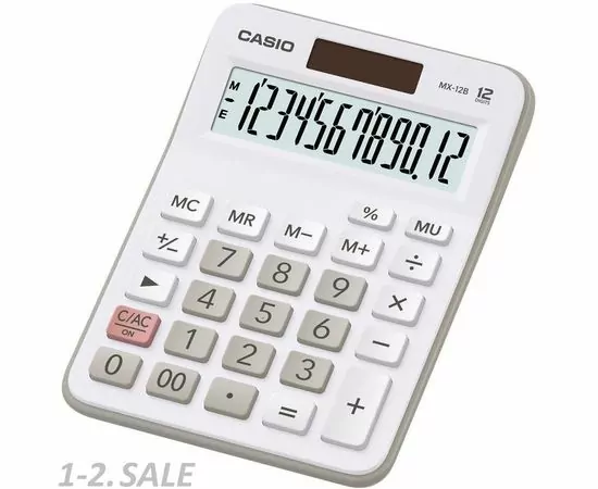 753217 - Калькулятор настольный КОМПАКТНЫЙ CASIO MX-12B-WE 12 разр, цвет белый 736331 (2)