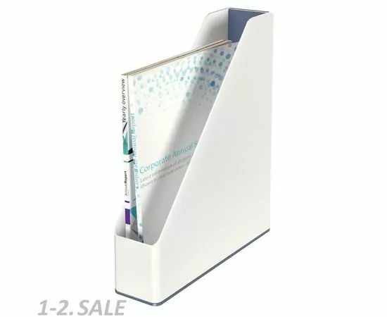 753257 - Вертикальный накопитель Leitz WOW 70мм двухцветный серый/белый 877385 (4)
