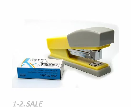 753358 - Степлер Kw-Trio Air touch (24/6,26/6) до 20л, жёлтый,скобы в комплекте 1094252 (2)