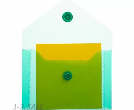 753576 - Папка -конверт на кнопке А7 105x74мм 180 мкм  ассорти,Attache  20шт.уп. 1019530 (6)