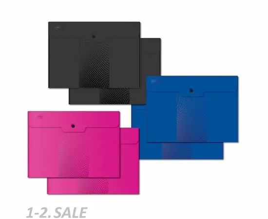 753586 - Папка конверт на кнопке А4, 180мкм, Attache Digital ассорти, 6 шт.уп. 1043258 (2)