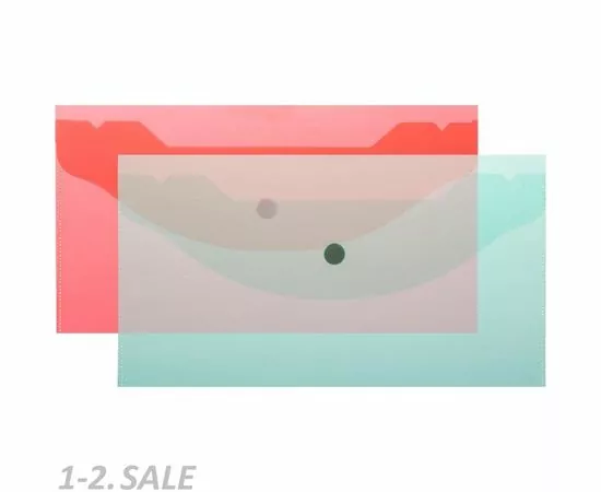 753592 - Папка конверт на кнопке А6 135x250мм,Attache 180мкм, ассорти, 10шт.уп 1019526 (2)