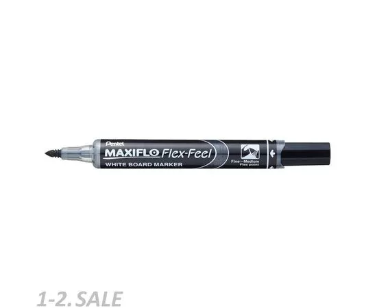 753910 - Маркер для досок Pentel Maxiflo Flex-Feel гибкий након., черный, 1.0-5.0мм 839613 (5)