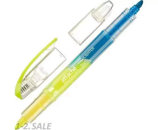 754033 - Маркер выделитель текста Attache Selection Dual 1-4 мм желт/голубой 958576 (2)