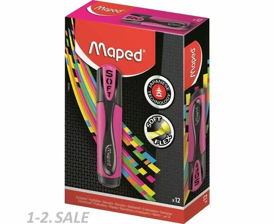 754051 - Маркер выделитель текста Maped ultra soft мягкий наконечник 1-5 мм розовый 756974 (4)