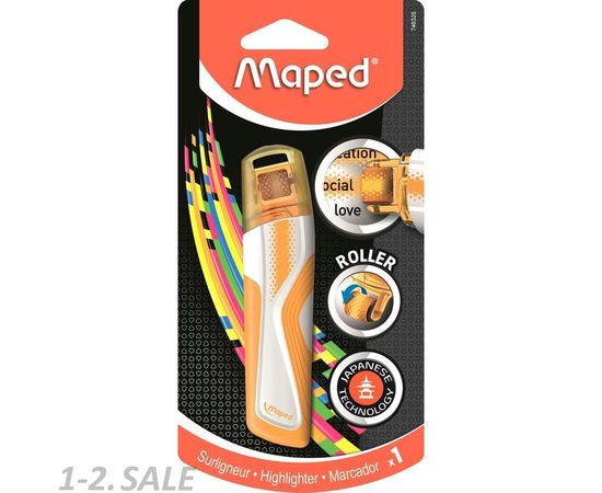 754061 - Маркер выделитель текста роллер Maped FLUO PEPS оранжевый 7 мм блистер 1010114 (5)
