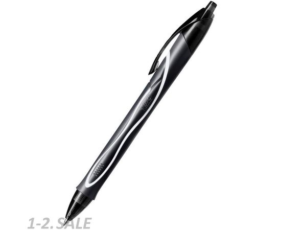 754124 - Ручка гелевая BIC Gelocity Quick Dry черный,автомат.0,35мм,прорезин.корпус 1009304 (2)