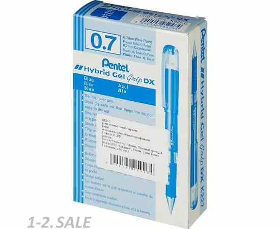 754136 - Ручка гелевая Pentel Hybrid gel Grip DX, синий, 0,7мм, К227-С 769658 (5)