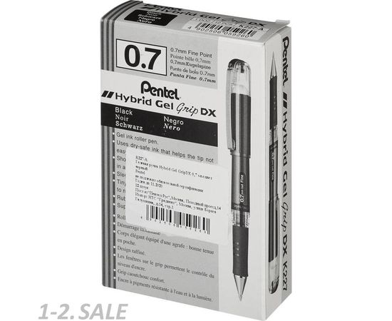 754137 - Ручка гелевая Pentel Hybrid gel Grip DX, черный, 0,7мм, К227-А 769657 (5)