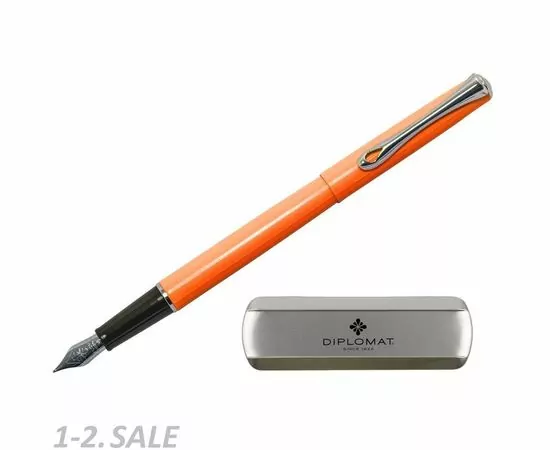 754170 - Ручка перьевая DIPLOMAT Traveller Lumi orange M синий D20001068 1006782 (2)