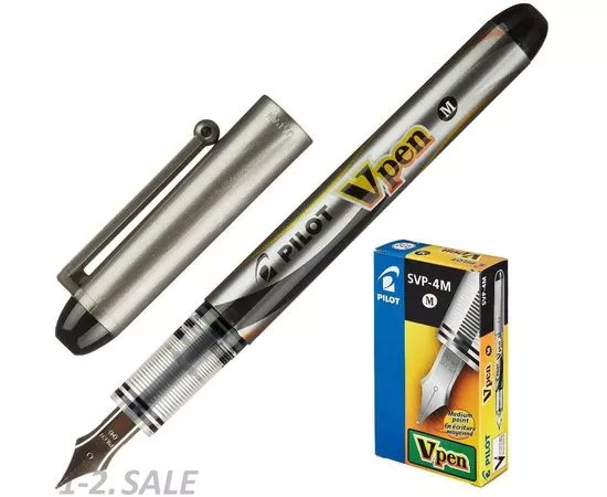 754176 - Ручка перьевая PILOT одноразовая SVP-4M V-Pen, черные чернила, 0,58мм 741535 (2)