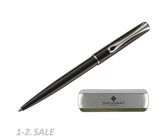 754199 - Ручка шариковая DIPLOMAT Traveller black lacquer синий D10424968 1006785 (2)