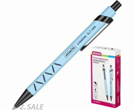 754258 - Ручка шариковая Attache Creative,син.ст.автомат, голуб.корп 1094731 (3)