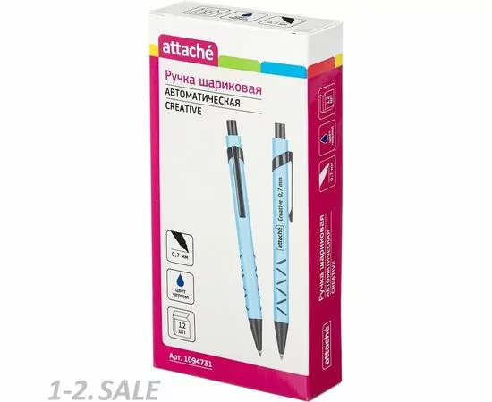 754258 - Ручка шариковая Attache Creative,син.ст.автомат, голуб.корп 1094731 (5)