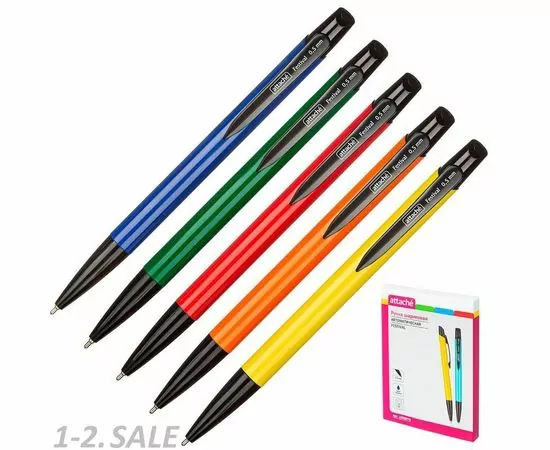 754264 - Ручка шариковая Attache Festival синий ст., автом., ассорт.корп. 1038975 (3)