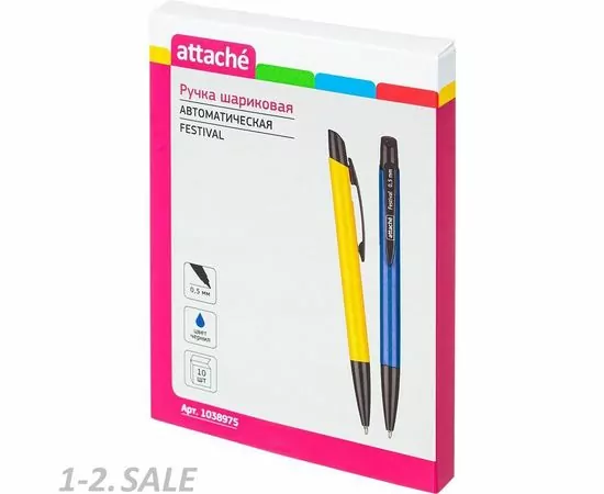 754264 - Ручка шариковая Attache Festival синий ст., автом., ассорт.корп. 1038975 (10)