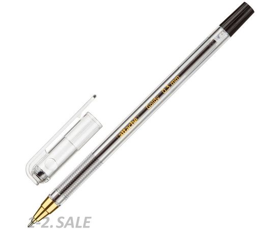 754270 - Ручка шариковая Attache Goldy, 0,3мм, черный, маслян.,неавт., б/манж. 977958 (2)