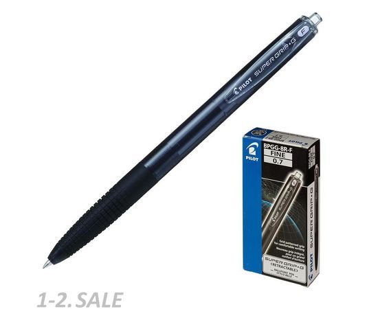 754320 - Ручка шариковая PILOT Super Grip BPGG-8R-F-B авт.резин.манжет.черная 0.22мм 735670 (3)