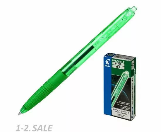 754321 - Ручка шариковая PILOT Super Grip BPGG-8R-F-G ав.резин.манжет.зеленая 0.22мм 735672 (3)