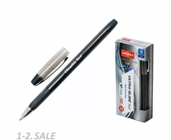 754361 - Ручка шариковая Unimax Ultra Glide Steel 1мм, чер, масл, неавтом. 722477 (3)