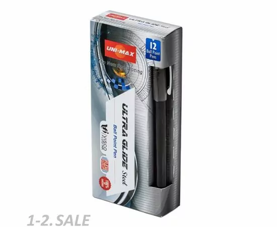 754361 - Ручка шариковая Unimax Ultra Glide Steel 1мм, чер, масл, неавтом. 722477 (4)