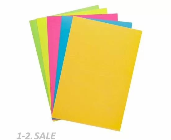 754724 - Картон цветной мелов. А4, 5цв. 5л. флюор Хобби тайм 11-405-265 д 633604 (4)