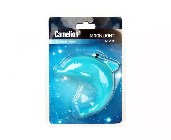 602038 - Camelion NL-181 ночник 0.5W 4LED 85x70x55 Дельфин 220V, пластик, выкл. (1)