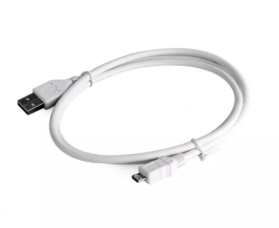 607016 - Кабель USB(A)шт. - microUSBшт. 0.5м Cablexpert, AM/microBM 5P, экран, белый CCP-MUSB2-AMBM-W-0.5M (1)