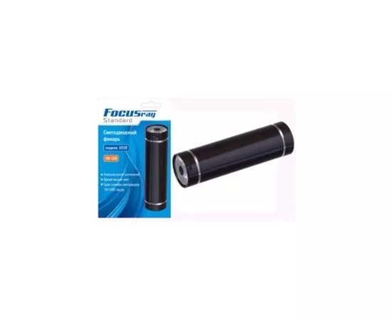 607293 - Focusray фонарь ручной 1010 (3xR03) 1W LED, черный/алюминий, влагонепроницаем, BL (1)