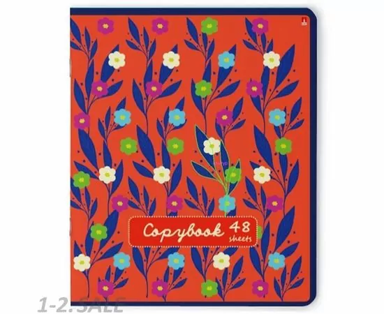 755267 - Тетрадь общая А5,48л,кл,скрепка ЦВЕТОЧНЫЙ КАЛЕЙДОСКОП 5 ВИДОВ 7-48-1054 1156584 (2)