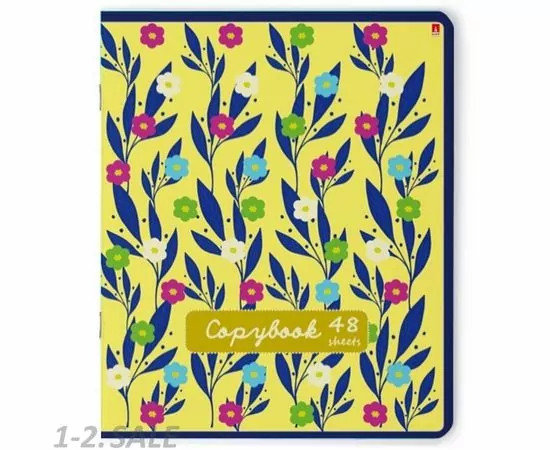 755267 - Тетрадь общая А5,48л,кл,скрепка ЦВЕТОЧНЫЙ КАЛЕЙДОСКОП 5 ВИДОВ 7-48-1054 1156584 (3)