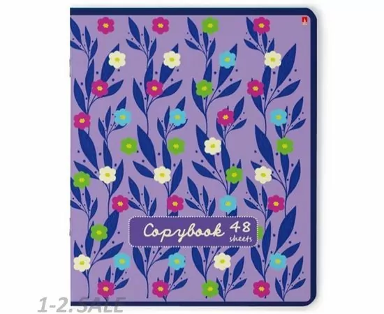 755267 - Тетрадь общая А5,48л,кл,скрепка ЦВЕТОЧНЫЙ КАЛЕЙДОСКОП 5 ВИДОВ 7-48-1054 1156584 (4)