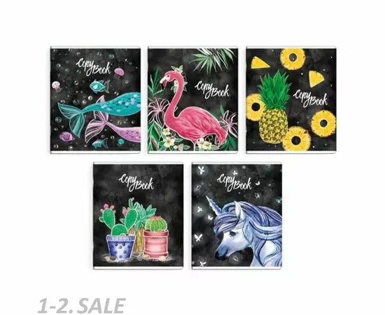 755315 - Тетрадь общая А5,48л,клетка,скрепка ЭКЗОТИКА НА ЧЕРНОМ 49529 в ассор 1159143 (2)