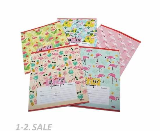 755726 - Тетрадь школьная А5,12л,клетка ФЛАМИНГО 12-3492 5видов 1024989 (2)