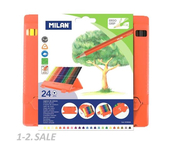 755859 - Карандаши цветные Milan, 24 цв., 3-гран., пласт.упак., 0729324 1035356 (2)