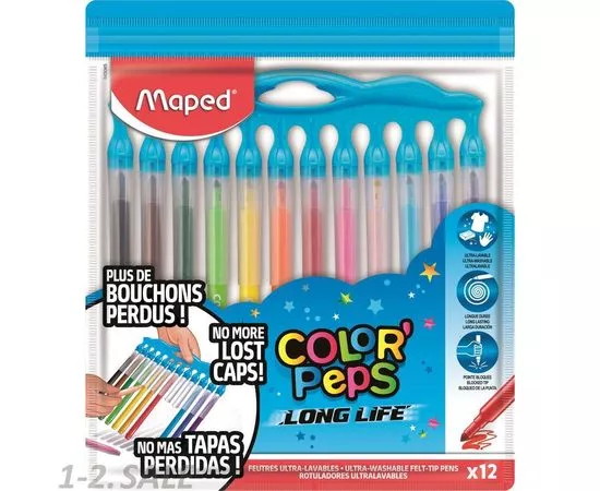 755955 - Фломастеры MAPED COLORPEPS LONG LIFE 12 шт. 845045 733548 (2)