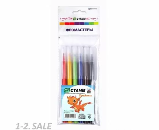 755963 - Фломастеры Стамм 6 цв. в блистере 892694 (2)