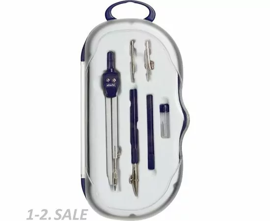 755972 - Готовальня Attache, 6 предметов, пласт.пенал 921832 (2)