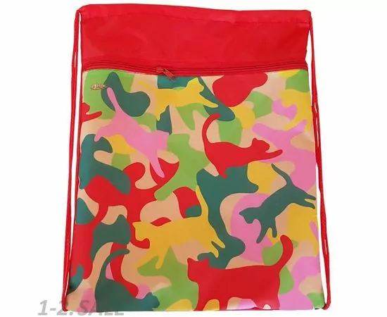 756026 - Мешок для обуви №1 School Crazy Cats 370x470 мм, карман 1017940 (2)