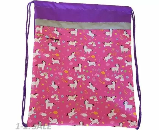 756031 - Мешок для обуви №1 School Unicorns 350x420 мм со светоотражателем,МСО-5с 1017930 (2)
