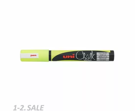756342 - Маркер меловой UNI PWE-5M, флуоресцентно-жёлтый, 1.8-2.5 мм. 719203 (2)