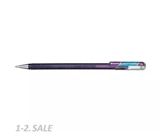 756895 - Ручка гелевая Pentel Hibrid Dual Metallic 0,55мм хамелеон фиолет+синий 778518 (2)