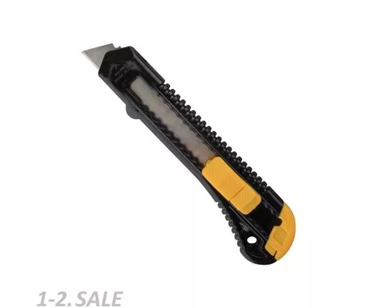 776019 - Нож канцелярский 18мм Attache чёрный, цв. фиксатора в ассорт. 954199 (1)