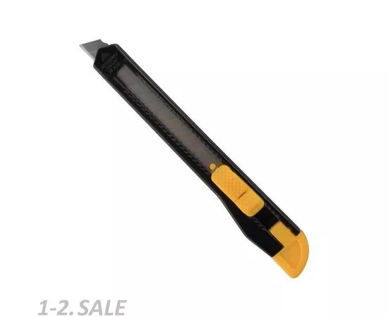 776021 - Нож канцелярский 9мм Attache чёрный, цв. фиксатора в ассорт. 954198 (1)