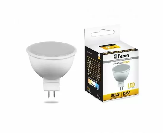 620064 - Feron MR16 GU5.3 230V 5W(410lm) 2700K 2K матовая 50x50, LB-24 25127 (1)