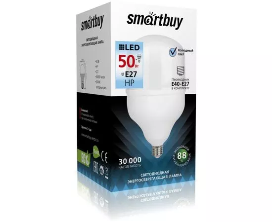 621428 - Smartbuy высокомощн. ЛОН E27 50W(4500lm) 6500K 6K 120x193 SBL-HP-50-65K-E27 (1)