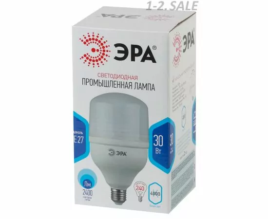 621197 - ЭРА стандарт высокомощн. E27 30W(2400lm) 4000K 4K 169x100/138x80 POWER T100-30W-4000-E27 2965 (4)