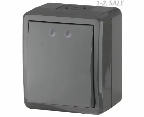 659221 - ЭРА Эксперт выкл. ОУ 1 кл. 10А серый (PC) IP54 11-1401-03 (2)