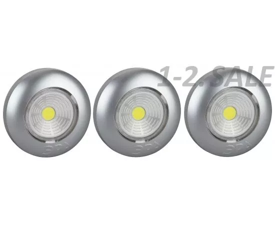 679236 - ЭРА фонарь пушлайт SB-504 Аврора подсветка (3xR03) сереб/пласт, пушлайт (цена за уп. 3 шт) (3)